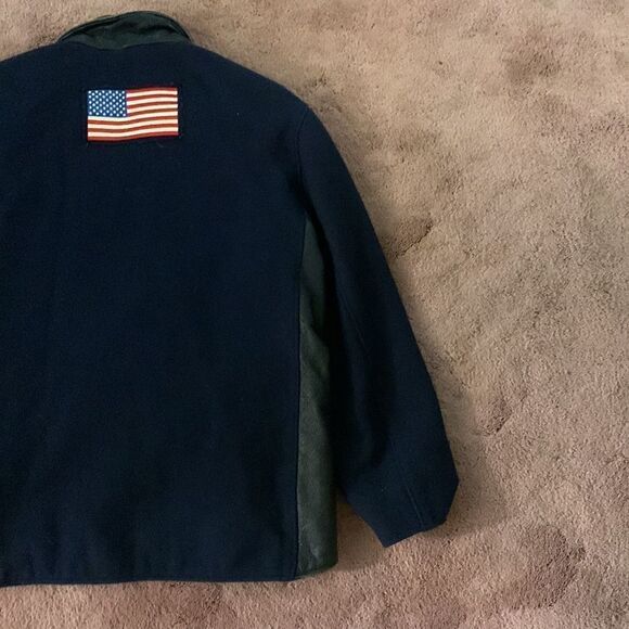 Vintage USA 2002 Roots Olympic Leather Wool Jacket - Picture 8 of 9